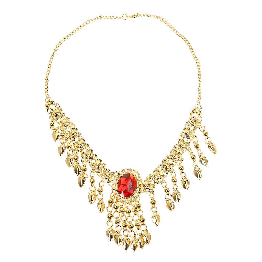 Women's 2 In 1 Necklace Headdress Head Chain Belly Dance Costume Jewelry