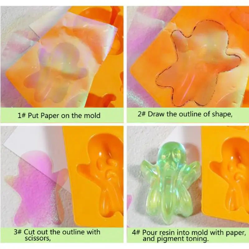 1 Set Shiny Magic Color Aurora AB Effect Reflective Mirror Paper DIY Epoxy Resin Jewelry Fillings Resin Mold Jewelry DIY