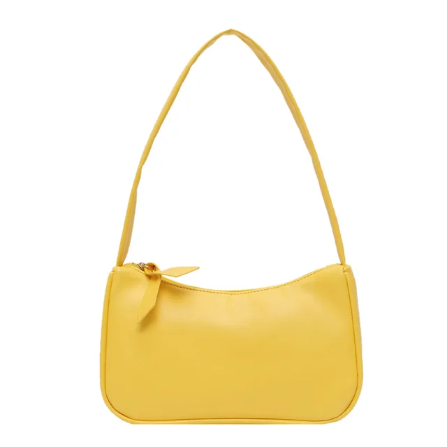 Retro Soft PU Leather Women Shoulder Underarm Bags Casual Solid Color Small Top-Handle Handbags Ladies Fashion Shoulder Bags_voghion.com