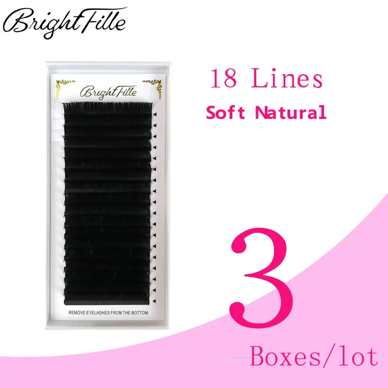 

3 Boxes18 Lines Individual Eyelashes Extension Supplies False Professional Mink Eyelashes Extensions Lash Materials Soft Natural