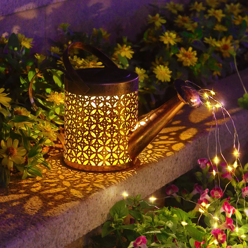 LED Solar Watering Can Fairy Lights Make It Cozy