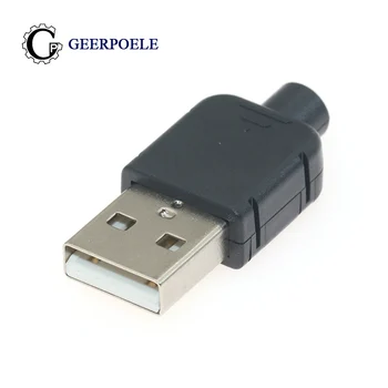 

Male Type A 4p Black snap-on triangle Connectors Micro USB Connector Plastic Shell Jack Tail Sockect Plug