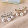 Fashion Pearl Fixed Strap Charm Safety Pin Brooch Sweater Cardigan Clip Chain Brooches Jewelry ► Photo 2/6