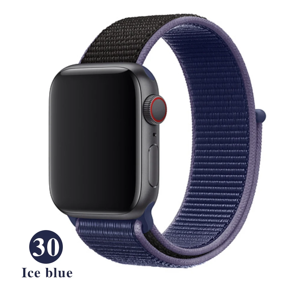 Спортивный ремешок для apple Watch 42 мм с iwatch 38 мм 44 мм 40 мм correas apple Watch 5 4 3 браслет нейлон 2/1 - Цвет ремешка: Midnight blue