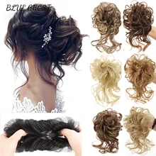 

BG Synthetic Messy Curly Chignon with Rubber Band Hairpieces Elastic Rope Scrunchie False Hair Pieces Messy Bun Ponytails Extens