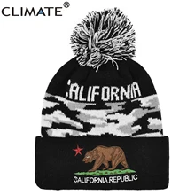 Климата Калифорнии шапочка медведь флаг штата Калифорния зимняя шапка Для мужчин Для женщин теплая забавная шапка теплая зимняя шапка Шапки Калифорнийский медведь
