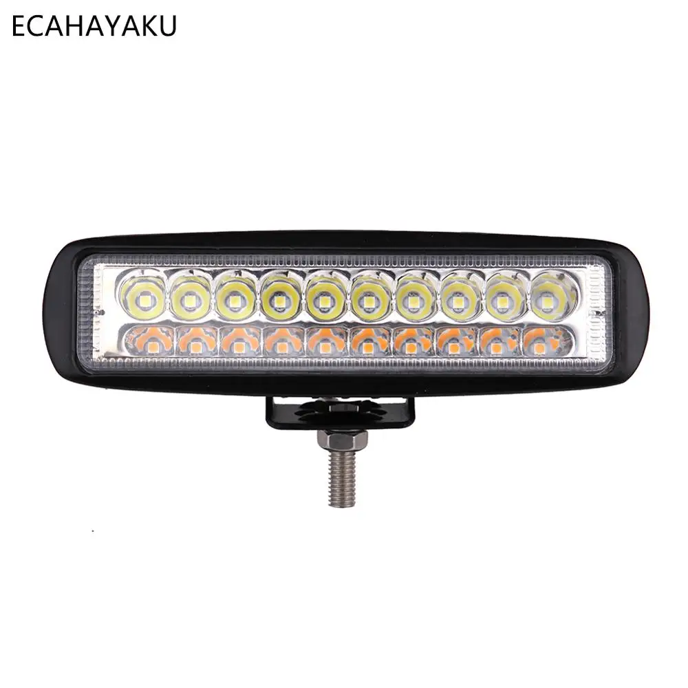 ECAHAYAKU Тонкий 6 дюймов авто светодиодный светильник бар 60W 3000 K/6000 K Двухцветная светодиодная Рабочая лампа 10-32 В постоянного тока для Прожекторы для внедорожников 4х4 внедорожник грузовой прицеп atv - Цвет: EK-CD003-60W-1