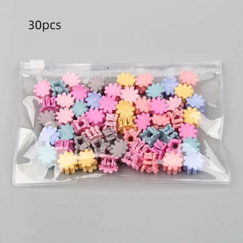 Hair Clips 30Pcs Mini Hair Claws Clips For Girls Baby Colorful Hairpin Cartoon Rabbit Flower Crown Star Hair Clips Children Clamp