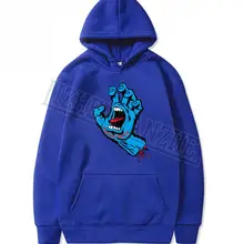 Синяя толстовка с изображением зомби топы хлопок большая скидка новое поступление Санта Круз мужские толстовки круглый воротник Забавный принт на продажу
