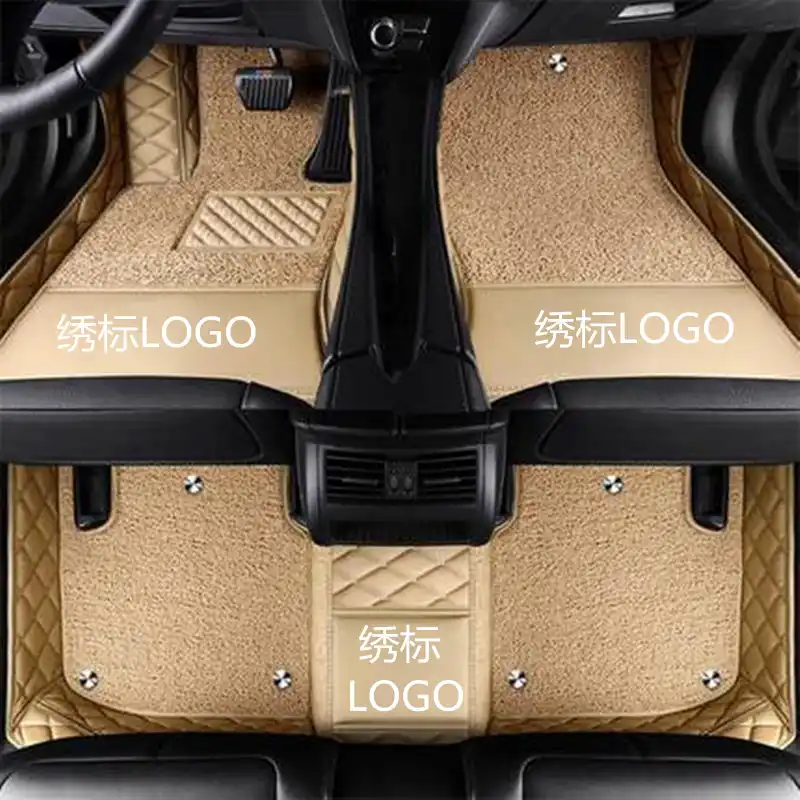 Car Floor Mats For Tesla Model S Model X Fit Alfa Romeo Stelvio Giulia Carpet Leather Car Carpet Embroidery Logocar Liner