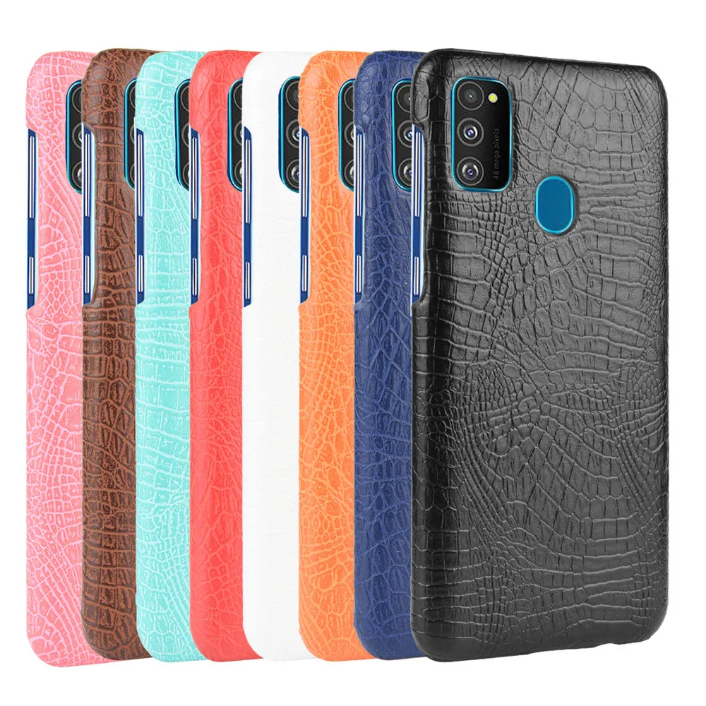 Чехол для Samsung Galaxy M21 роскошный чехол из искусственной кожи крокодила жесткая