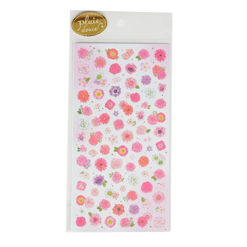 5 sheets children classic toys artistic flower korea stickers DIY PVC decals on stationery diary album kids girls birthday gift