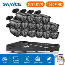 SANNCE 16CH HD 1080P видео система безопасности 1080N 5в1 DVR с 16 шт 1080P наружная Водонепроницаемая камера видеонаблюдения комплект домашнего видеонаблюдения