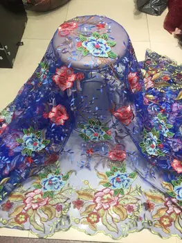 

CiCi-30.8808 embroidered Mesh Tulle fabric Factory price sequins Nigerian lace fabrics