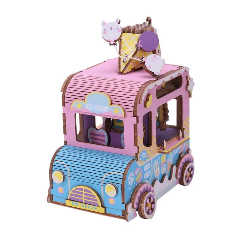 

Robotime Diy 3D Moving Flavor Wooden Puzzle Game Assembly Moveable Music Box Toy Gift For Children Kids Adult AMD61