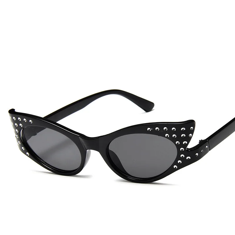 Модные новые солнцезащитные очки "кошачий глаз", модные женские солнцезащитные очки с бриллиантами, океанские линзы - Цвет линз: C1