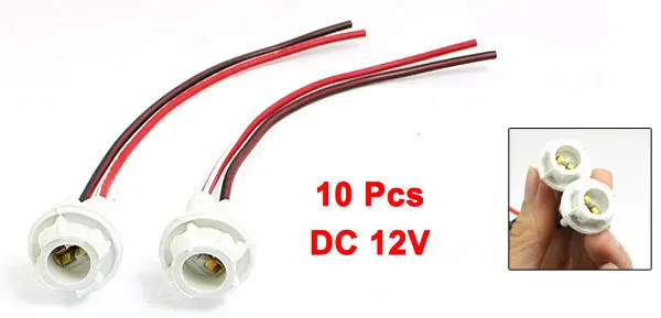 10 Portalampada T10 Per Auto Con Cavo 15cm - Adattatore A Cuneo In Rame E PC Per LED, Fendinebbia E Luci Colore