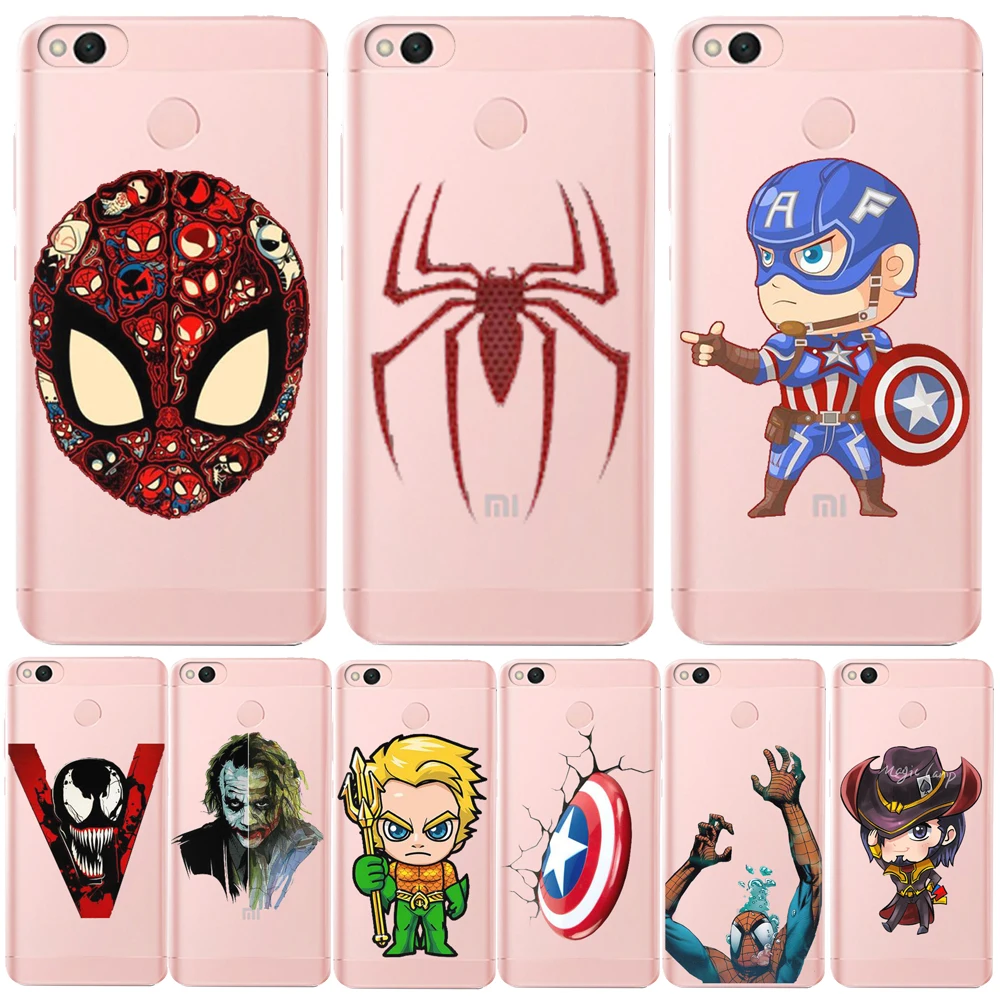 

Mask hero DC Phone Case For Xiaomi MI8 Redmi 6 6A 4 4A 4X 5A Note4 4X Mi6 5X A1 Soft Silicone Cover Coque Mobile phone shell
