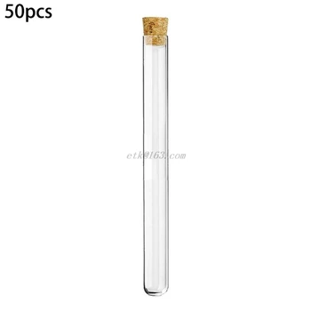 

50pcs Plastic Test Tubes And Corks Transparent Test Tubes, For Laboratory Equipment And Storage Of Confectionery Spices Liquids