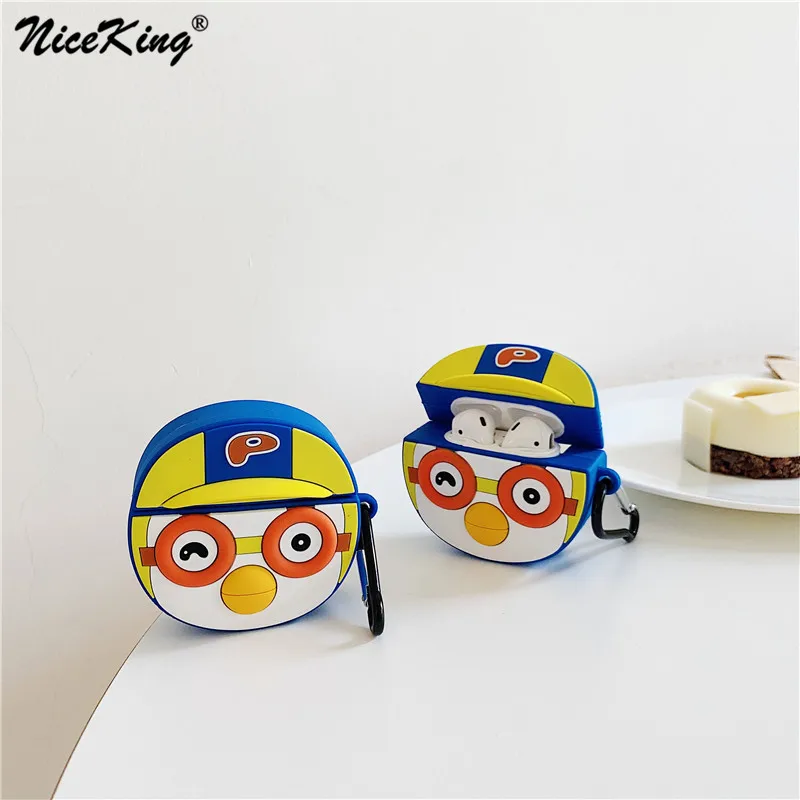 

Cute Earphone Case For Airpods Case Soft Cartoon Penguin Headphone Protective Cover for Apple Airpods 1 2 For Earpods Case