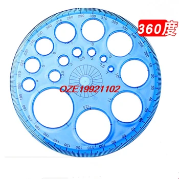 

1pcs 360 degree protractor full circle instrument drawing circle template protractor multifunction drawing round ruler