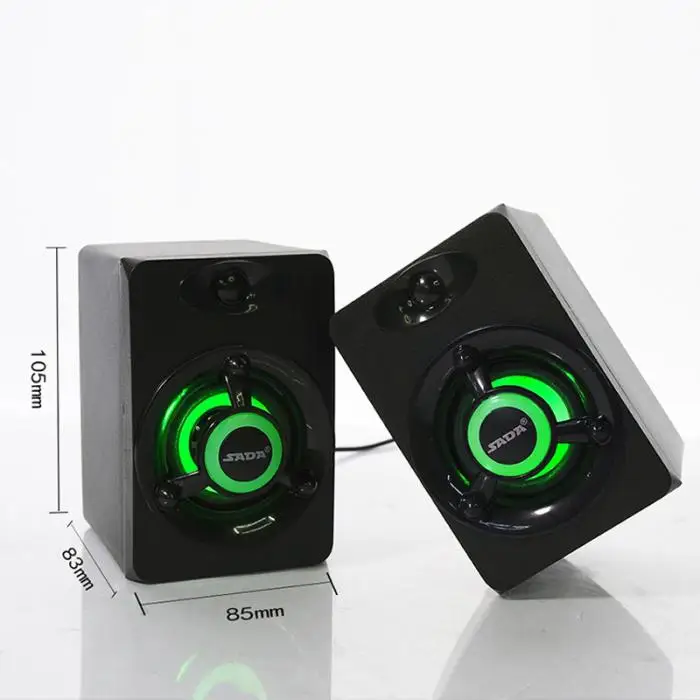 Новое поступление 1 пара красочных мини портативных настольных USB штекеров бас стерео сабвуфер громкоговоритель звуковая коробка аудио музыкальный плеер