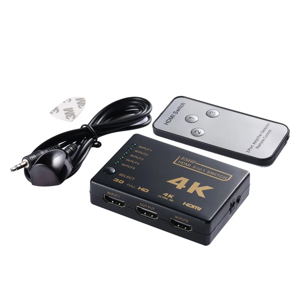 

Mini HDMI Switcher 4K HD1080P 3 5 Port HDMI Switch Selector Splitter With Hub IR Remote Controller For HDTV DVD TV BOX Z2