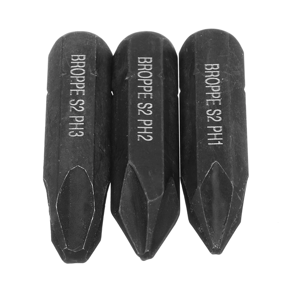 Screwdriver Bit Set 8mm Hex Shank Cross Phillips Electric Magnetic Bits For Heavy Duty Impact Driver Set 3Pcs
