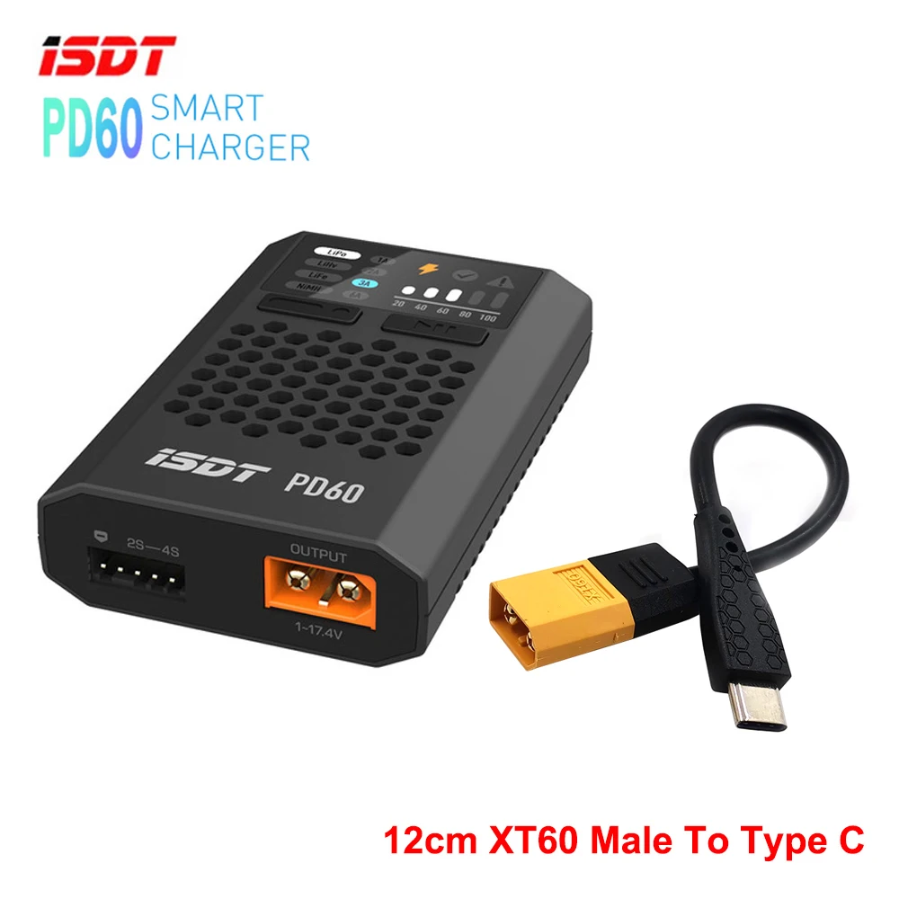 ISDT PD60 60 Вт Lipo зарядное устройство для баланса батареи Тип с вход LiHV LiFe NIMH/Cd