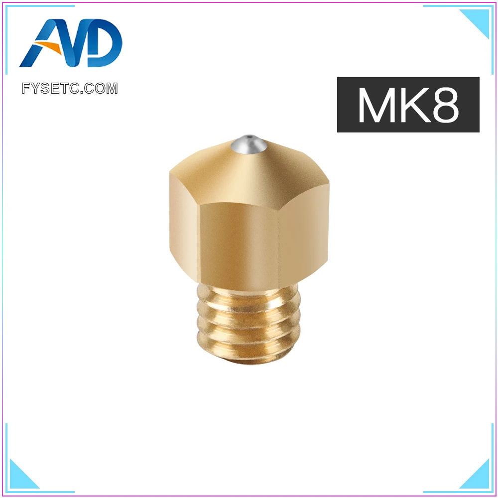 MK8 Sapphire Nozzle 1.75mm Nozzles 0.4mm High Temperature Brass For PETG ABS PET PEEK NYLON PRUSA I3 ENDER-3 CR10 MK8 Hotend