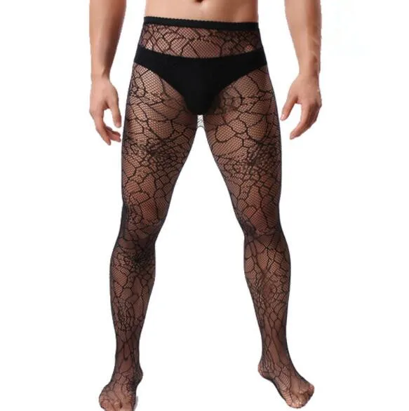 

NEW Sexy Tights Male Fishnet Lingerie Mesh Spider Halloween Pantyhose Fashion Mens Gay Adult Pantyhose Fetish Man Exotic Apparel