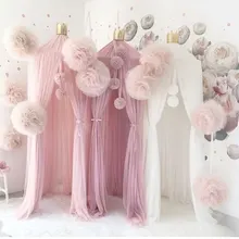 Детская палатка с навесом от комаров, игровой домик, круглый для кроватки, сетчатая кроватка, подвесная купольная палатка принцессы для девочек, детская игровая палатка, украшение детской комнаты