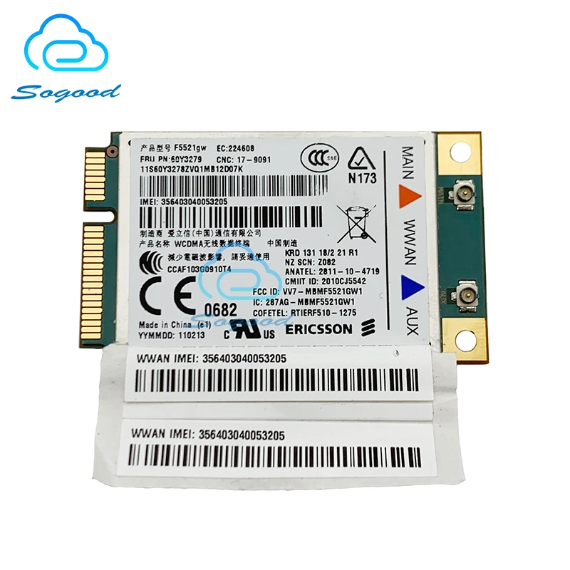 Ericsson F5521gw Fru 60y3279 Wireless 3g Wwan Wcdma Hspa Gsm Gprs