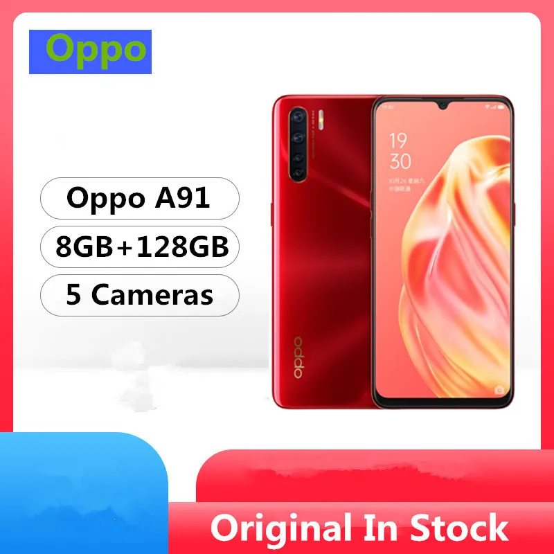 Смартфон Oppo A91 Helio P70 Android 9 0 6 4 дюйма 2400x1080 8 Гб ОЗУ 128 ПЗУ 48 Мп + 2 16 МП новая модель в