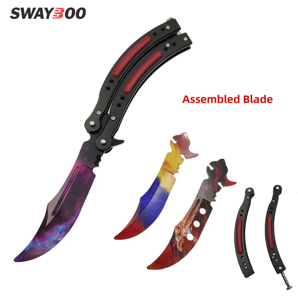 

Swayboo Disassembly CS GO Karambit folding Knife butterfly fade butterfly in knife blade training no edge practice tool