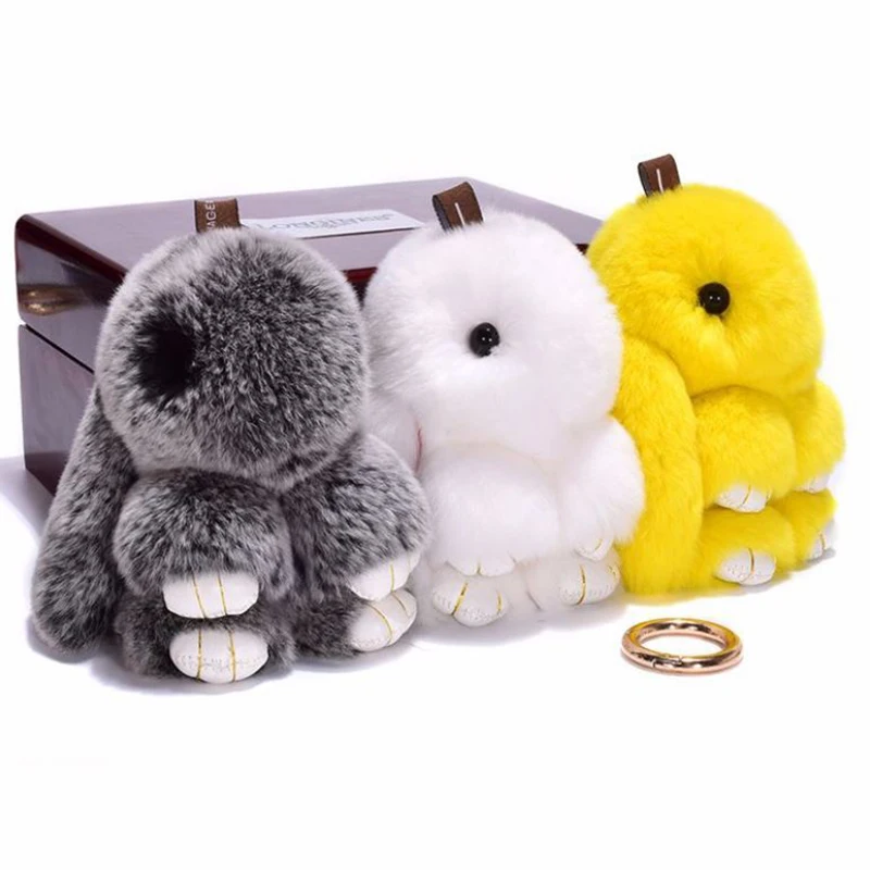

14CM Hot Rabbit Fur Keychain Bunny Rabbit Fur Fashion Keychain Bunny Toy Rabbit Keychain Tote Car Charm Pendant Toy For Children