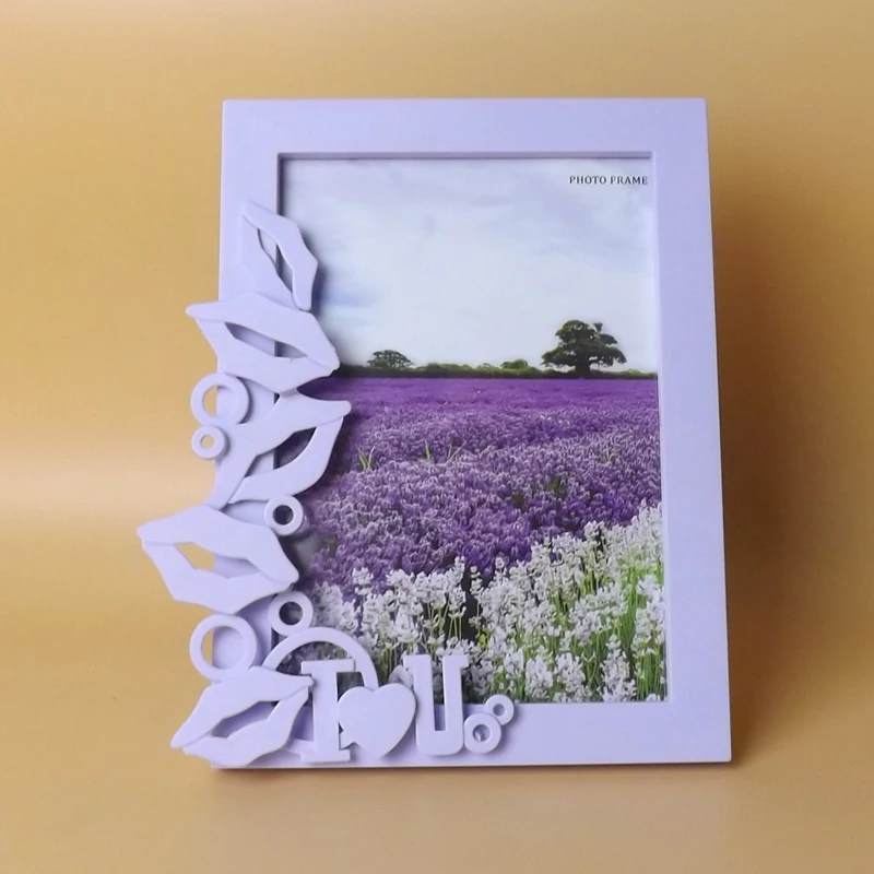 BPurple 7 дюймов корейский стиль настольная домашняя фоторамка модная формованная пластиковая фоторамка подвесная настенная Подарочная Прихожая домашний декор - Цвет: BPurple