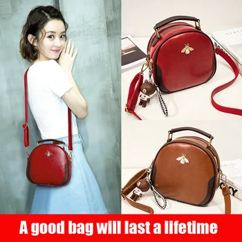 

Bags for Women 2020 New Shoulder Bag Fashion Handbag Phone Purse Imperial Bee Pu Leather Women Small Shell Crossbody Bag