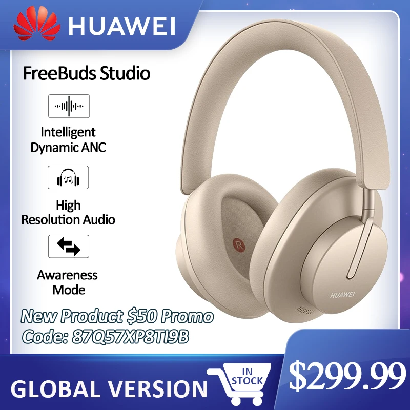  Наушники Huawei Freebuds Studio глобальная версия Bluetooth, беспроводные наушники TWS Hi Fi ANC Type C, игровая гарнитура с 