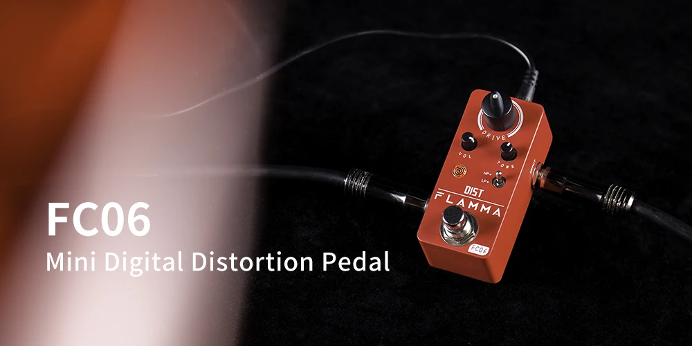 FLAMMA FC06 Pedal Gitar Distorsi Efek Distorsi Gitar Listrik Pedal Mini True Bypass dengan Catu Daya|Instrumen Listrik Suku Cadang dan Aksesoris| - AliExpress