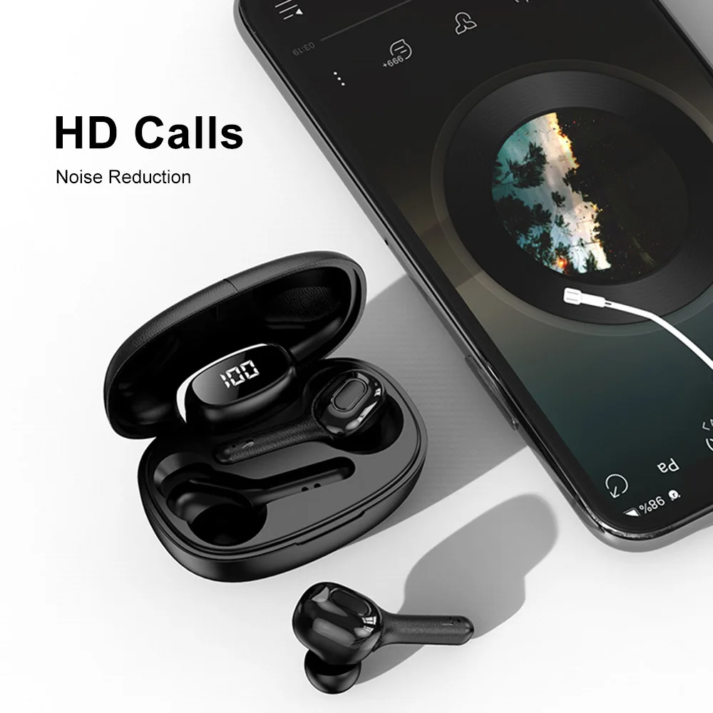 Фото Наушники Robotcube Bluetooth 5.0 TWS Hi-Fi: Беспроводные мини-вкладыши для спорта Наушники Robotcube Bluetooth 5.0 TWS Hi-Fi: Беспроводные мини-вкладыши для спорта