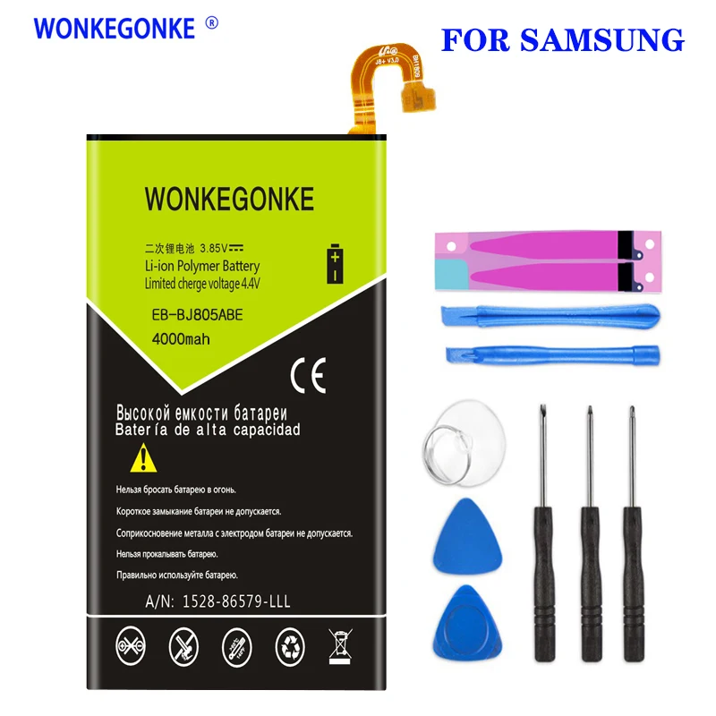 Аккумулятор WONKEGONKE EB-BJ805ABE для Samsung Galaxy A6 Plus + SM-A605F A605G A6050 A605K A605FN A605GN | Мобильные