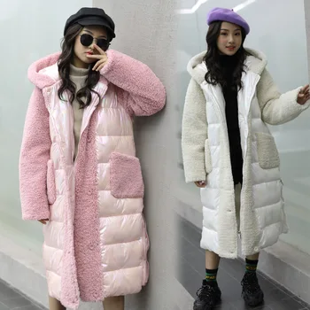 

Girls Faux Fur Coat Padded Cotton Clothes Winter 2020 Cotton-Padded Jacket Big Kids Thick Western Long Cotton Jacket Fashion