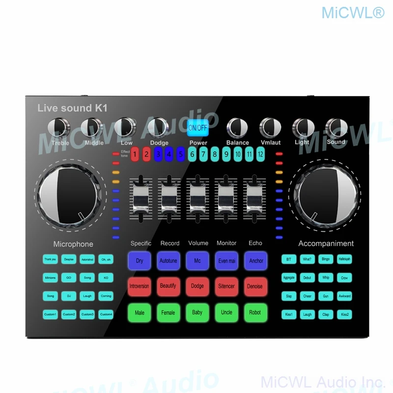 

Pro Digital Computer Sound Card Audio Live Mixer for PC Mobile Phone Network Live Video