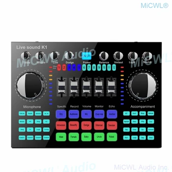 

Pro Digital Computer Sound Card Audio Live Mixer for PC Mobile Phone Network Live Video