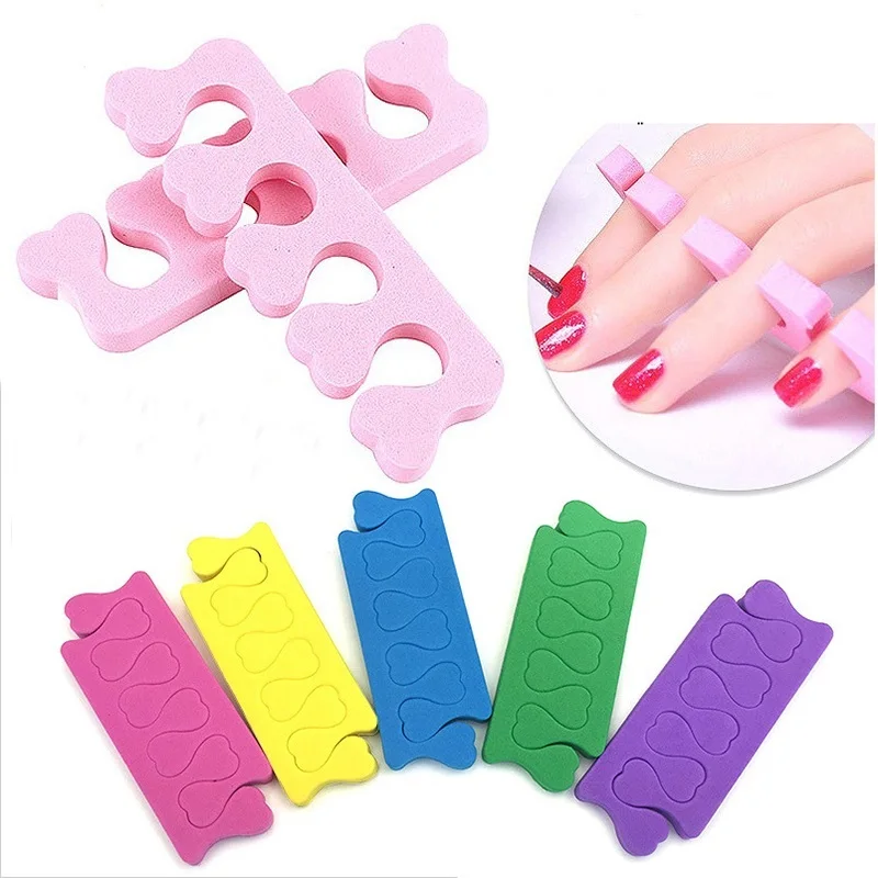Professional Nail Art Toes Separators nail art tools toe separators toe spreader finger toe separator Fingers Foots Sponge Soft Gel UV Beauty Tools Polish Manicure Pedicure Divider 100pcs/Pack