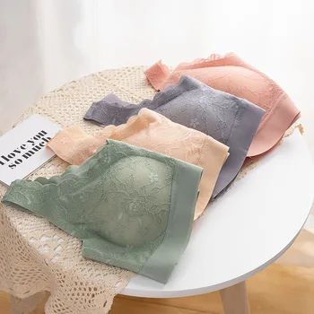 

Hot Selling High Quality Latex 2.0 Lace Seamless Bra WOMEN'S Sports Vest Large Size Non-Steel Ring Gathering Bra