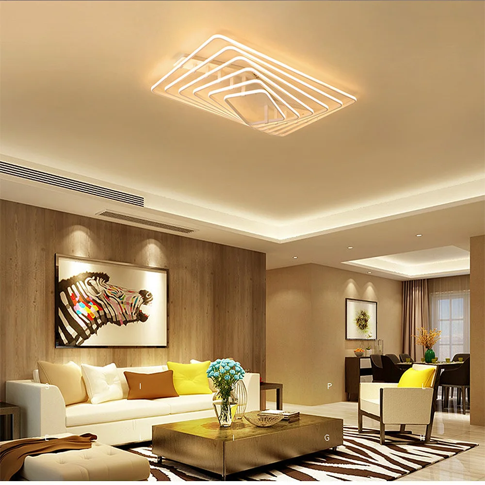

Led ceiling lamp creative rectangular bedroom living room fashion home led Indoor Lighting RC Dimmable led ceinling light