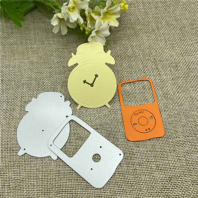 

2pcs Alarm clock Metal Cutting Dies Garland DIY Photo Album Decorative Embossing Stencils Card Template