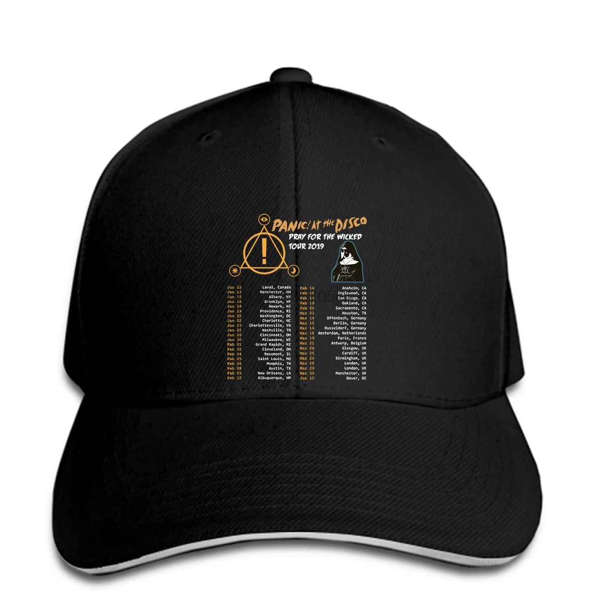 Panic! At The Disco Pray For The Wicked Tour бейсбольная кепка Sinners Welcome Rock snapback